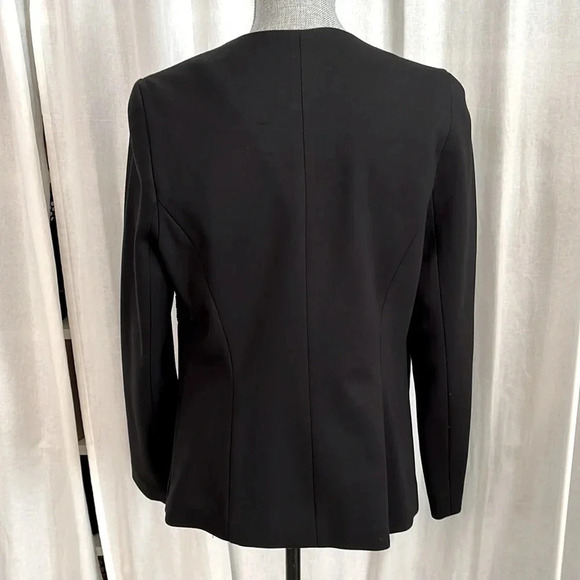 JULES & LEOPOLD Open Blazer Faux Leather Detail Lined, Size M - Picture 5 of 8